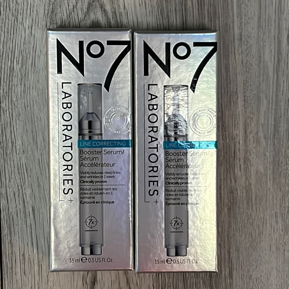 2x 15ml No7 Line Correcting Booster Serum Treatment for Fine Lines Wrinkles NEW​